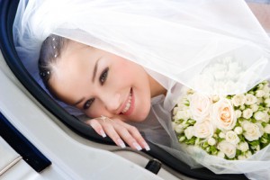 a look of the happy bride